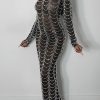 Dresses female | Sexy Rhinestone Mesh See Through Slim Maxi Dress