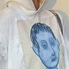 Tops & Outerwear female | Trendy Portrait Printed Patch Long Sleeve Hoodie