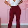 Bottoms female | Trendy Solid Brushed Bootcut Trousers