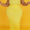 Dresses female | Sexy Solid Color Pleated Sling Plus Size Maxi Dress