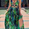 Dresses female | Sexy Floral Print Halter Sleeveless Maxi Dress