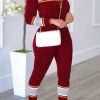 2-Pieces female | Casual Fashion Solid Color Stitching Imitation Cotton Two-Piece Set