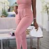 Jumpsuits & Rompers female | Sexy Bandeau Solid Color Slim Fit Jumpsuits