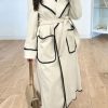 Tops & Outerwear female | Casual Long-Sleeved Lapel Wool Lace-Up Coat