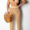 2-Pieces female | Solid Color Knitted See-Through Two-Piece Set