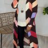 Tops & Outerwear female | Fashion Leopard Contrast Color Print Bag Hip Long Sleeve Jacket Cape Multicolor