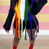 Tops & Outerwear female | Colorful Striped Tassel Knit Pullover Sweater Multicolor