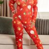 Jumpsuits & Rompers female | Christmas Plus Size Round Skinny Stretch Collar Jumpsuit