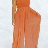 Jumpsuits & Rompers female | Temperament Commuter Chiffon Wrap Chest High Waist Wide Leg Jumpsuit