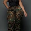 Bottoms female | Casual Sports Camo Plus Size Pants Army Green