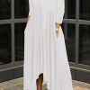 Dresses female | Irregular Solid Oblique Collar Maxi Dress