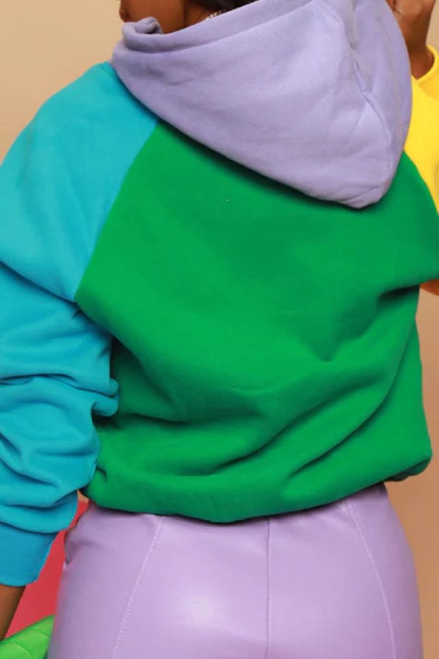 Tops & Outerwear female | Trendy Patchwork Multicolor Letter Hooded Baseball Jacket Green