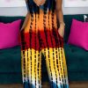 Jumpsuits & Rompers female | Loose Tie Dye Printed Suspender Jumpsuit