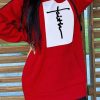 Tops & Outerwear female | Faith Letters Print Loose Casual Long Sleeve Hoodie