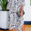 Dresses female | Leopard Print Short Sleeve Shift Maxi Dress