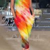 Jumpsuits & Rompers female | Casual Tie Dye Printed Suspender Jumpsuit