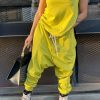 2-Pieces female | Fashion Casual Solid Color T-Shirt Loose Hanger Pants Set Yellow