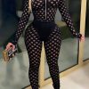 Jumpsuits & Rompers female | Sexy Hollow See-Through Slim-Fit Jumpsuit