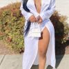 Dresses female | Sexy Solid Color Long Sleeve High Slit Button Shirt Maxi Dress White