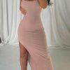 Dresses female | Elegant F Ion Solid Color Slit Strap Backless Maxi Dress