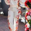 2-Pieces female | Fashion Explosive Printed Long-Sleeved Trousers Casual Sports Suit White