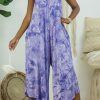 Jumpsuits & Rompers female | Loose Tie Dye Print Irregular Jumpsuit Purple