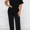 Jumpsuits & Rompers female | Fashion Show Waist One Shoulder Casual Pants Open Back Short Sleeve Jumpsuit