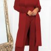 2-Pieces female | Comfortable Turtleneck Vest Long Cardigan Wide Leg Pants Three Piece Suits