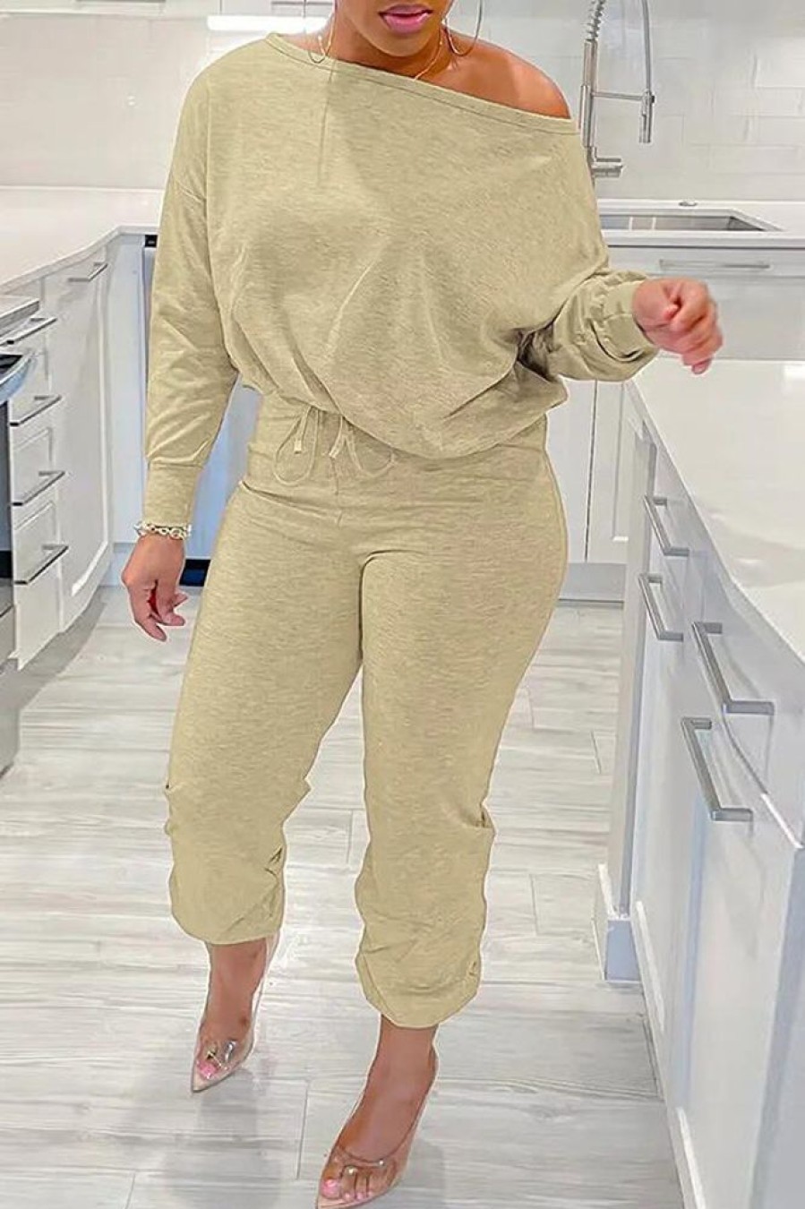 2-Pieces female | Sexy Solid Color Casual Basic Sweater Two-Piece Set