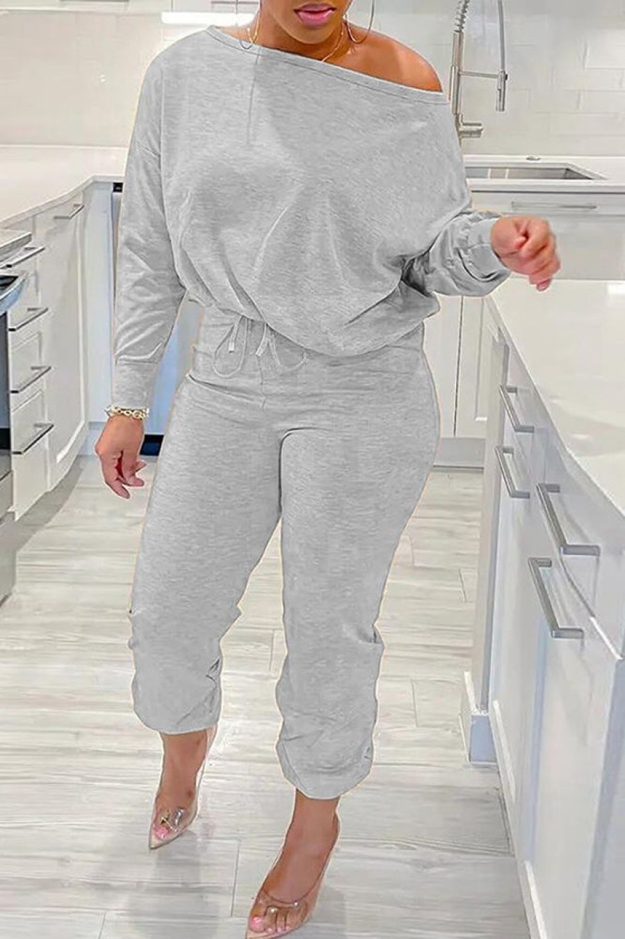 2-Pieces female | Sexy Solid Color Casual Basic Sweater Two-Piece Set