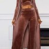 2-Pieces female | Comfortable Velvet Square Collar Tank Long Cardigan Pants Three-Piece Suit