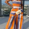 Jumpsuits & Rompers female | Casual Striped Pocket Wide Leg Jumpsuit Multicolor