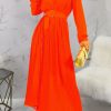 2-Pieces female | Temperament Solid Color Chiffon Reversible Blouse Pleated Wide-Leg Pant Suits