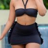 Swimwear female | Sexy Ruffle Trim Halter Skirt Bikini Swimsuit