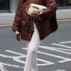 Tops & Outerwear female | Casual Collarless Solid Color Quilted Cotton Piping Loose Cotton Clothing Brown