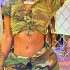 Tops & Outerwear female | Camouflage Casual Short Sleeve Fashion T-Shirt Multicolor