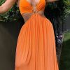 Dresses female | Sexy Solid Color Backless Cutout Sling Maxi Dress