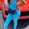 Jumpsuits & Rompers female | Sporty Zipper Stripy Jumpsuit Blue