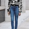 Tops & Outerwear female | Slant Shoulder Buttoned Sleeve Casual Camouflage Print Sweatshirt