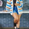 Tops & Outerwear female | Fashion Sexy Cardigan Casual Long Sleeve Sweater Blue