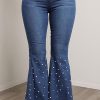 Bottoms female | Fashion Beaded Flared High Rise Jeans