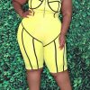 Jumpsuits & Rompers female | Plus Size Solid Trimming Zipper Romper