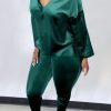 2-Pieces female | Temperament Velvet V-Neck Trouser Slit Suits