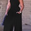 Jumpsuits & Rompers female | Solid Color Tank Top Wide Leg Jumpsuit