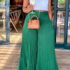 Bottoms female | Fashion New Pleated Multicolor Wide Leg Pants