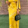 Dresses female | Pretty Off Shoulder Ruffle Sleeve Maxi Dress