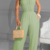 Jumpsuits & Rompers female | Stylish Self-Tie-Shoulder Wide-Leg Solid Jumpsuit