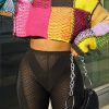 Tops & Outerwear female | Stylish Tassel Contrasting Midriff-Baring Knitted Sweater Multicolor