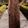 Jumpsuits & Rompers female | Casual Plus Size Loose Sling Wide Leg Jumpsuits Leopard Print