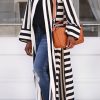 Tops & Outerwear female | Fashion Loose Striped Cardigan Jacket White